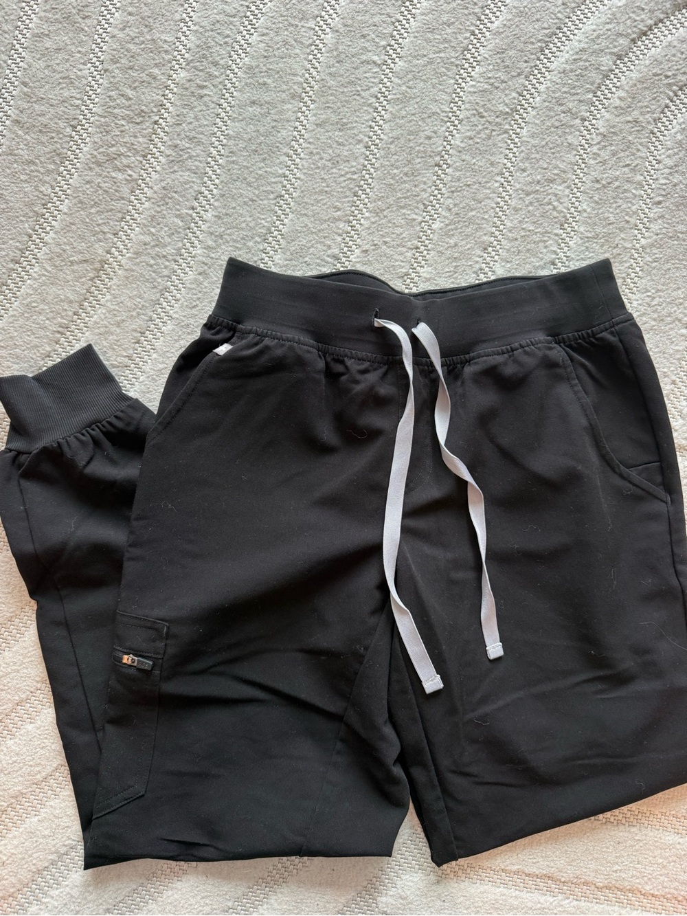 Figs Black Kids Jogger Pants with White Drawstring